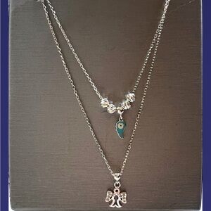 Silver .925 Layered Necklace with Charms